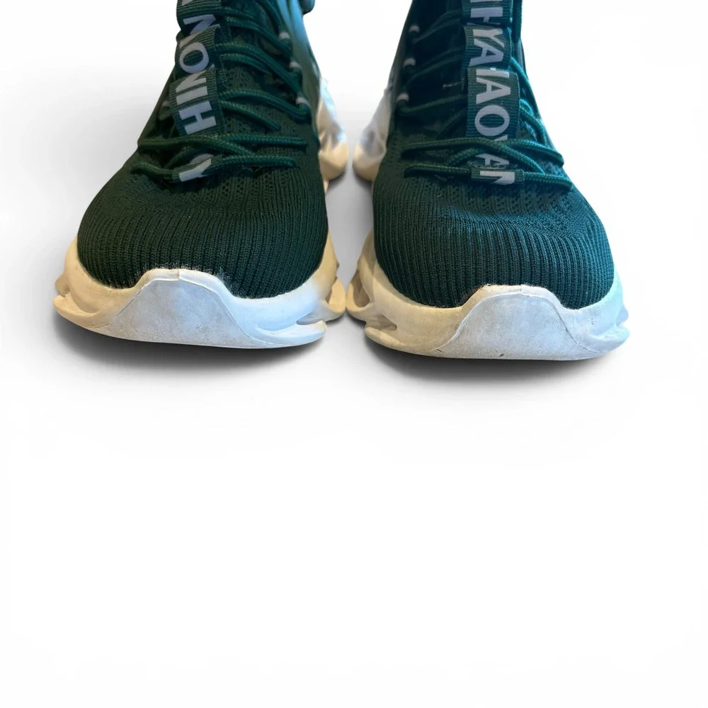 Nihaoya Chunky Blade Sole Sock High Top Knit Sneakers Men's Size EU 43 Green